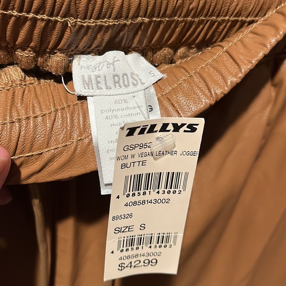 NWT High-Rise Vegan Leather Joggers - Picture 5 of 5